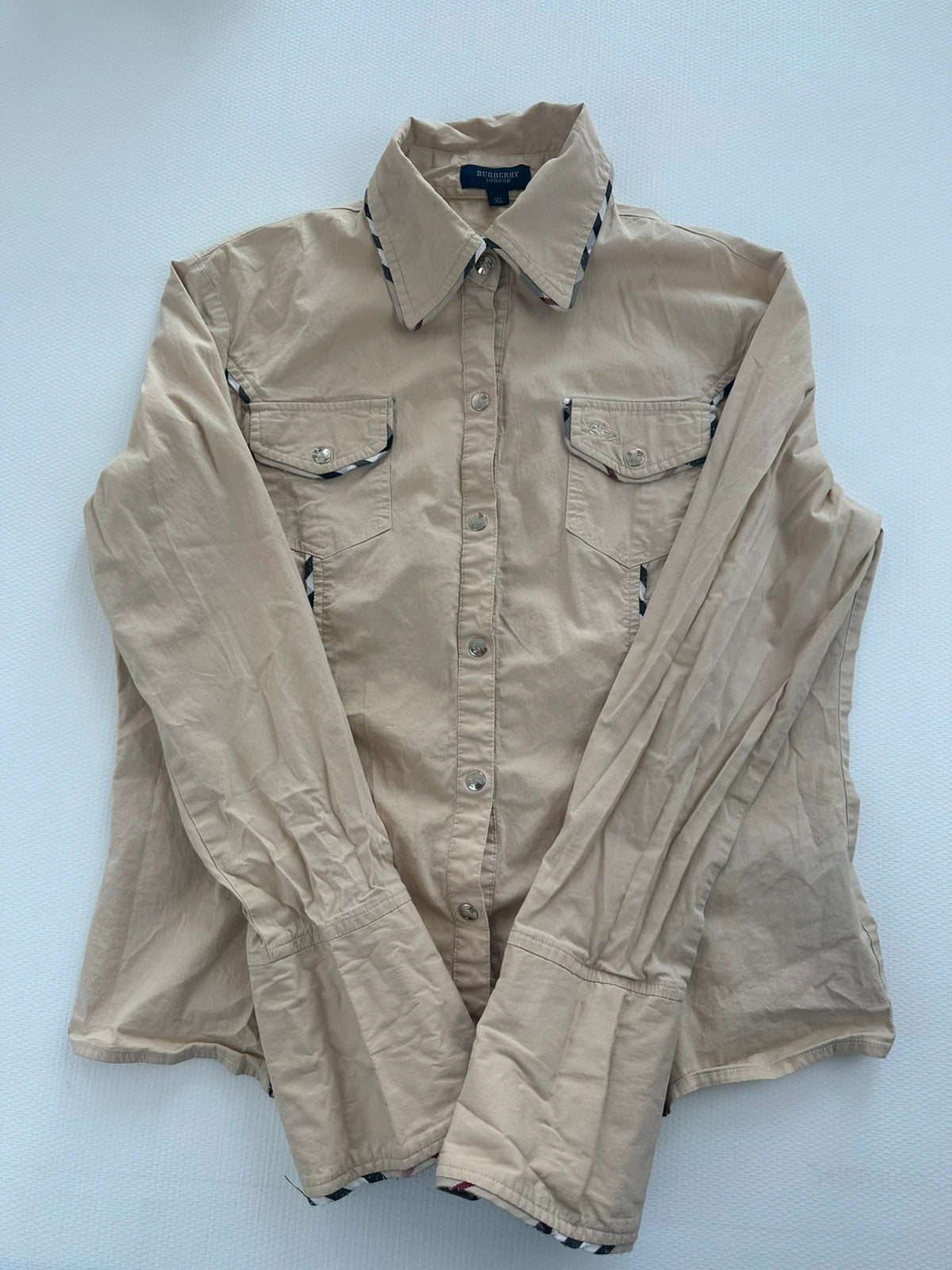Burberry London Smėlio Spalvos Marškiniai, XL Spley