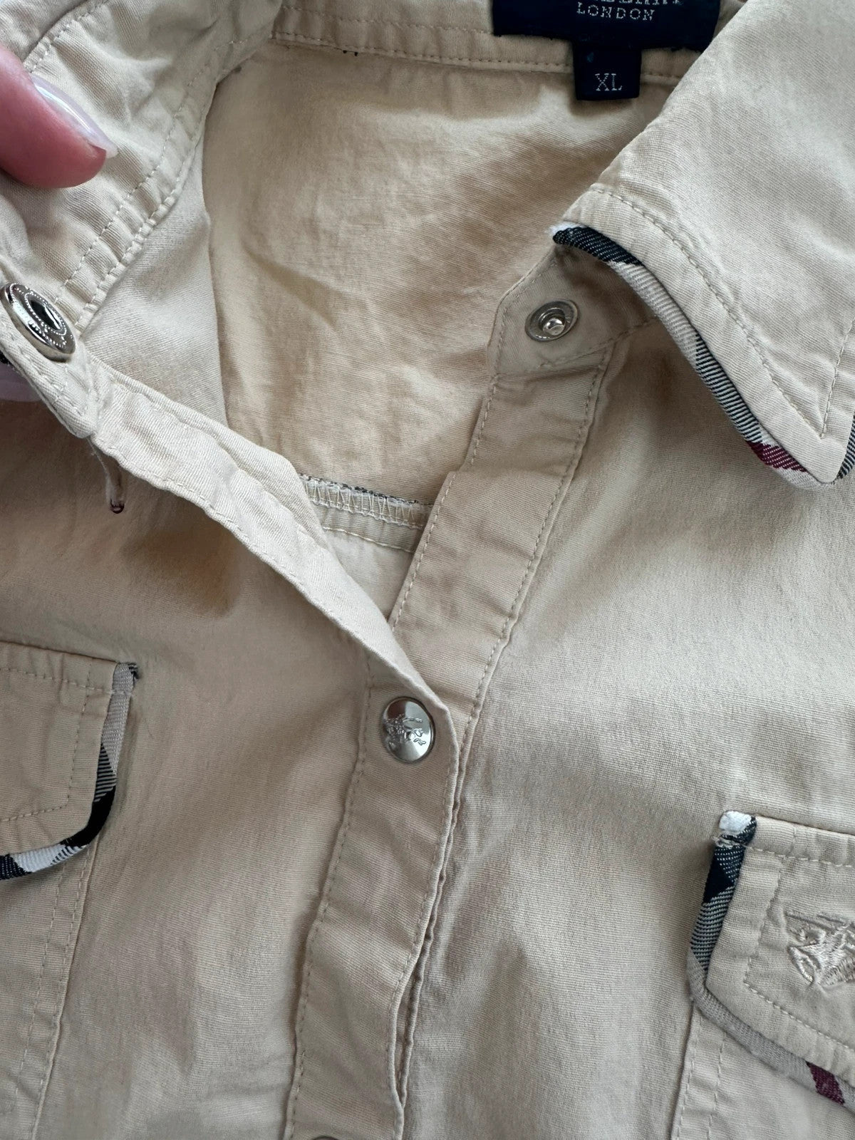 Burberry London Smėlio Spalvos Marškiniai, XL Spley