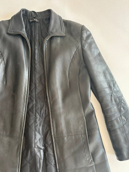 Valeri Boutique Vintažinis Odinis Paltas, S Spley