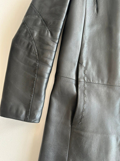 Valeri Boutique Vintažinis Odinis Paltas, S Spley