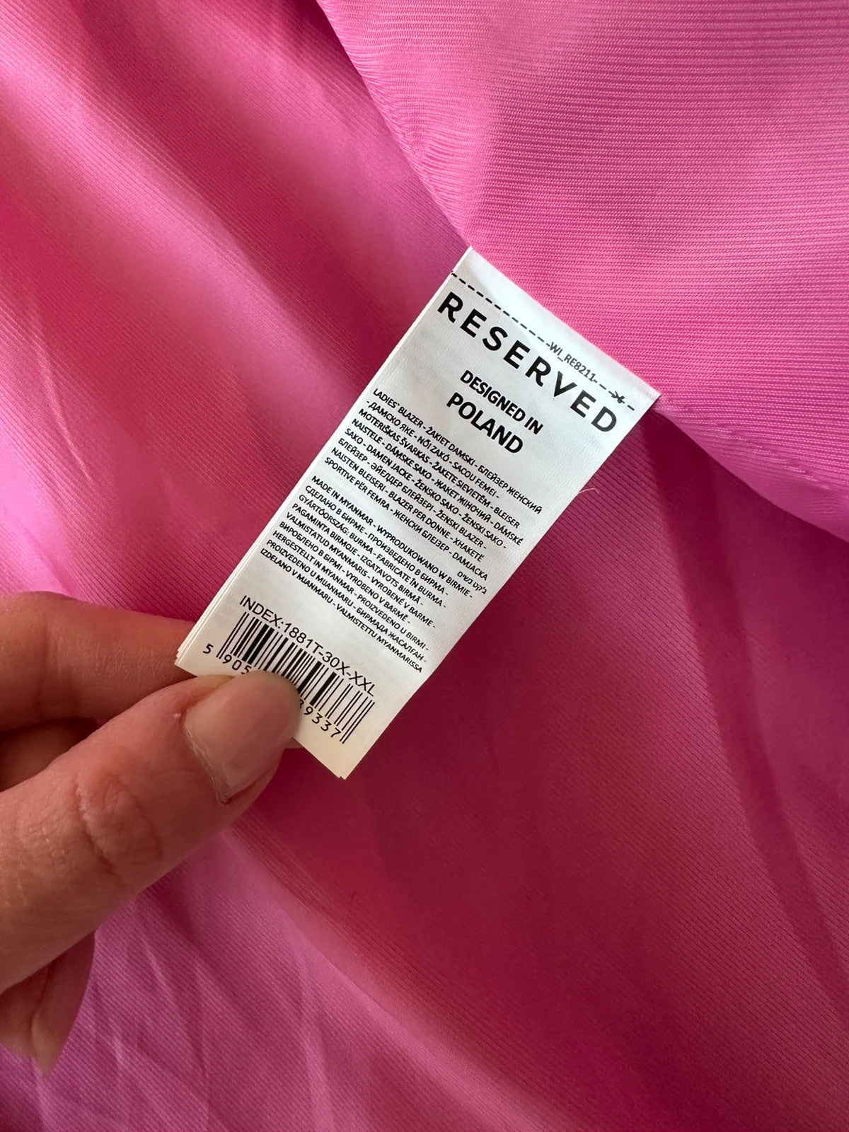 Reserved Moteriškas Rožinis Švarkas, XXL Spley