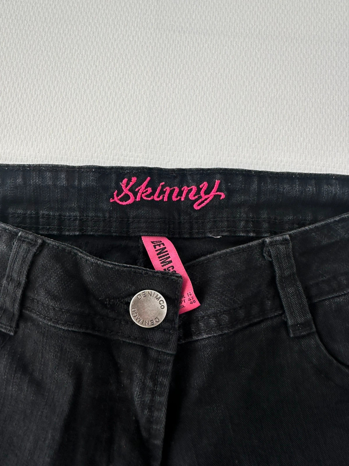 Denim Co Skinny Juodi Džinsai, L Spley
