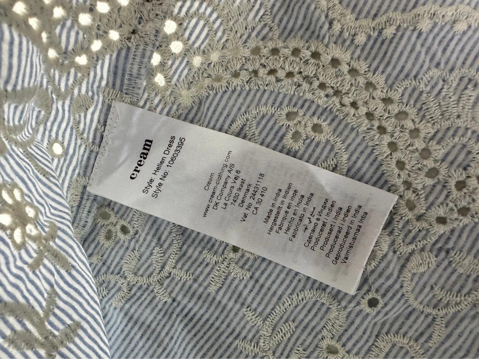 Cream Vasarinė Suknelė su Nerinukais, XL Spley