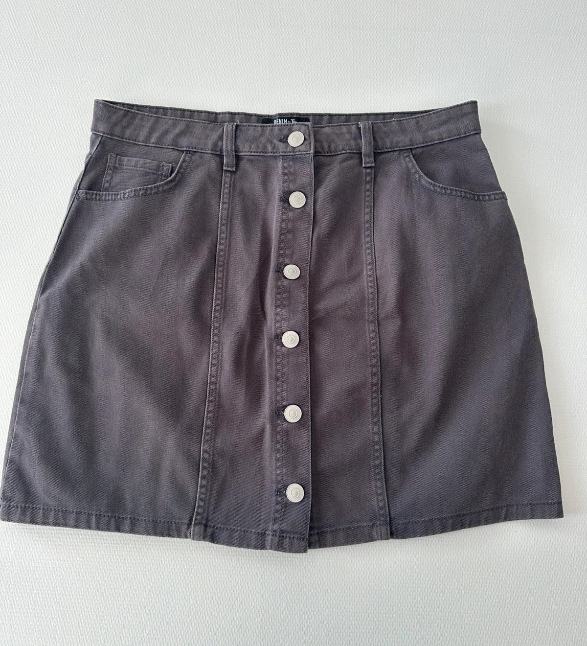 Denim by Tu Džinsinis Sijonas su Sagomis per Vidurį, XL - Spley